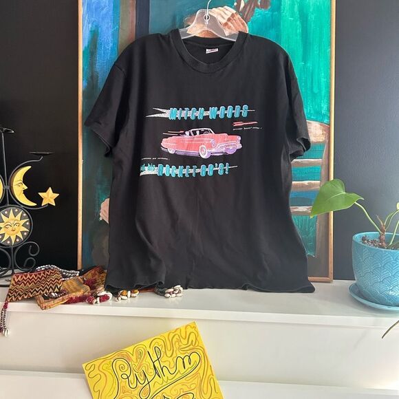 Vtg Mitch Woods Vintage Fruit of the Loom Single Stitch with Red Car Graphic XL - Picture 3 of 16